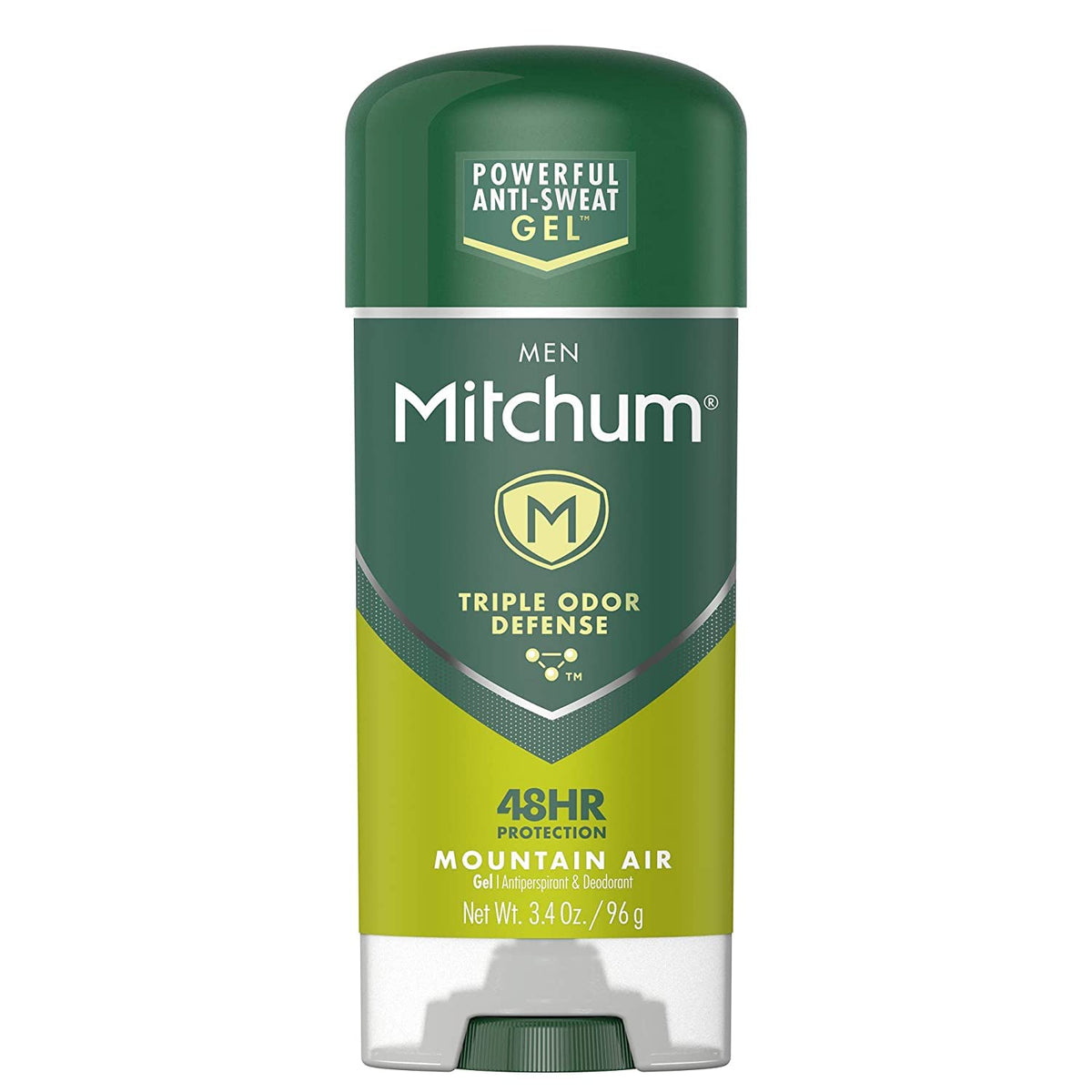 Mitchum envase frontal mostrando el diseño y la fragancia Mountain Air