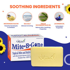 Mite-B-Gone ingredientes botánicos exhibidos por su suavidad