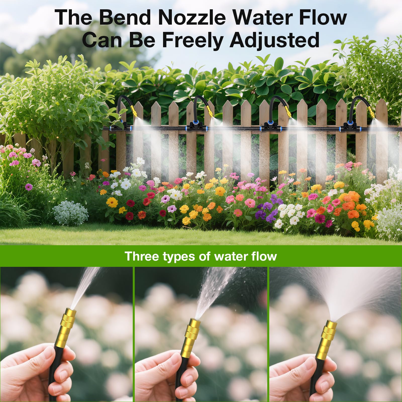 MIXC bendable aluminum-core rod positioned at plant base for targeted watering