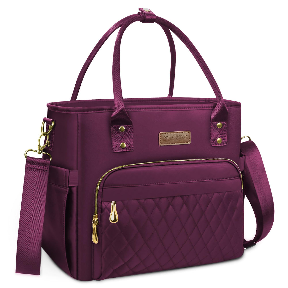 MIYCOO bolsa frontal mostrando cremallera y diseño para traslado cómodo