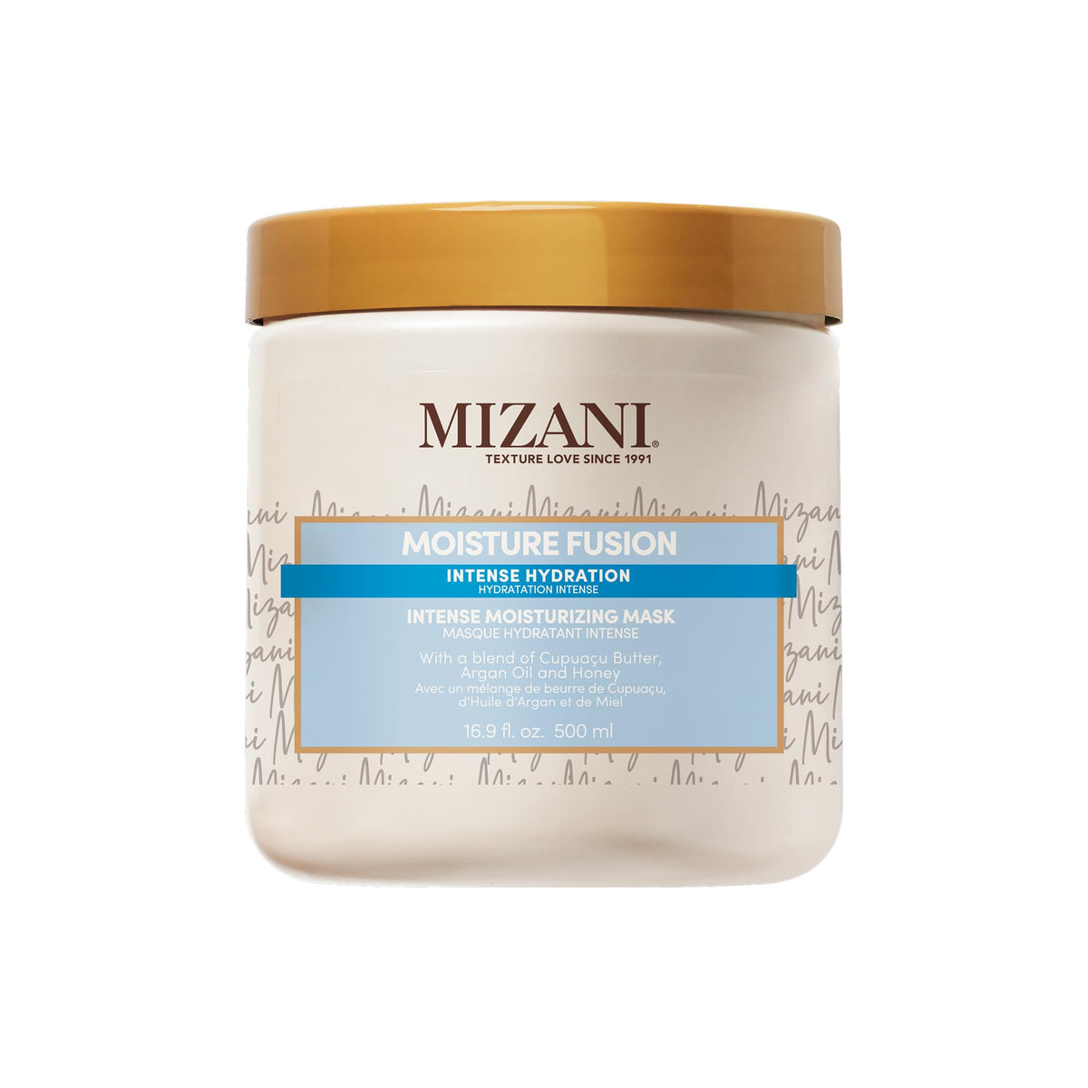 Mizani envase frontal mostrando marca y beneficio hidratante