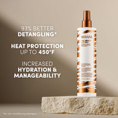 Mizani spray nozzle close-up demonstrating easy, even mist application