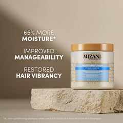 Textura cremosa de Mizani mostrando consistencia nutritiva