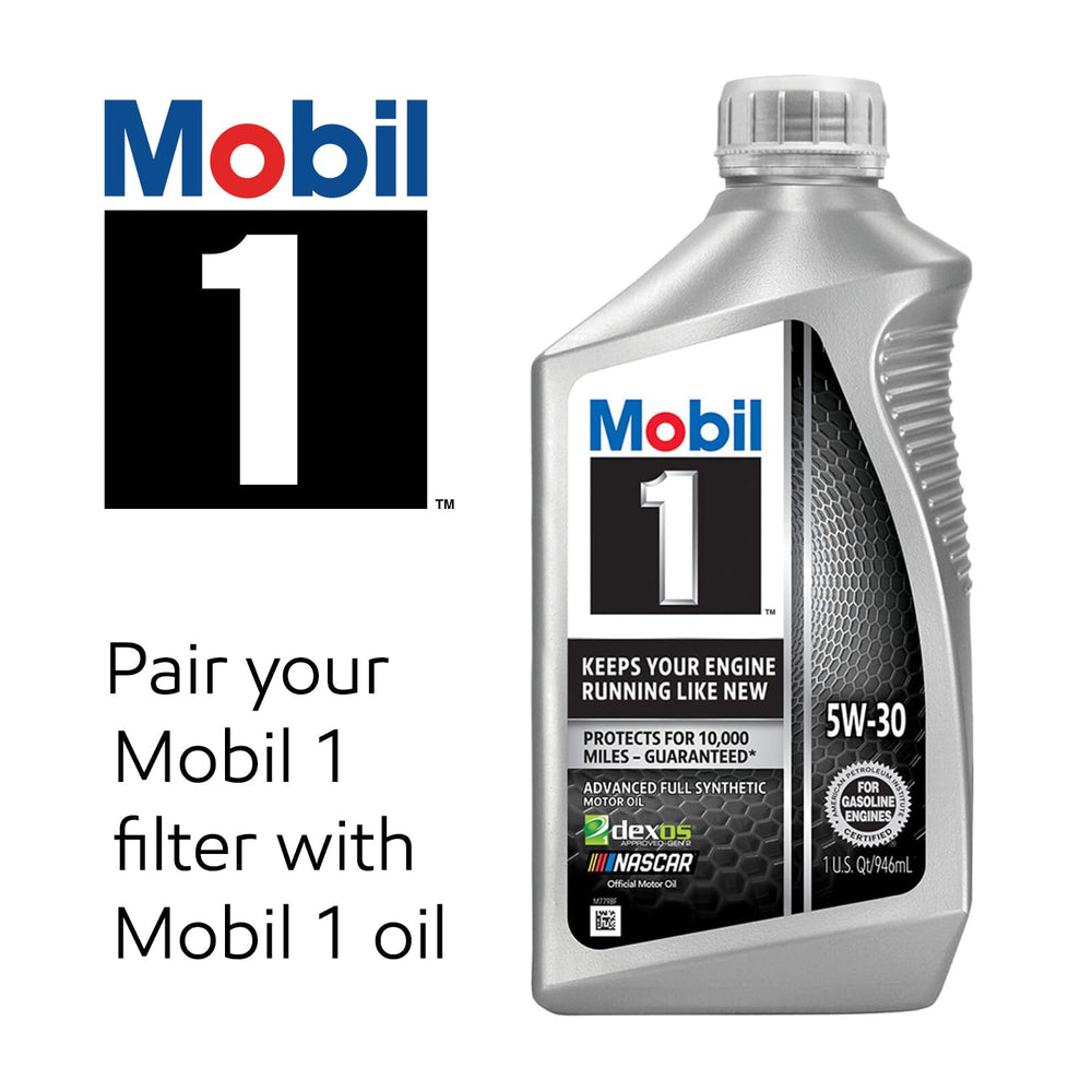 Mobil 1 filtro en taller estilo vida mostrando conveniencia y ahorro