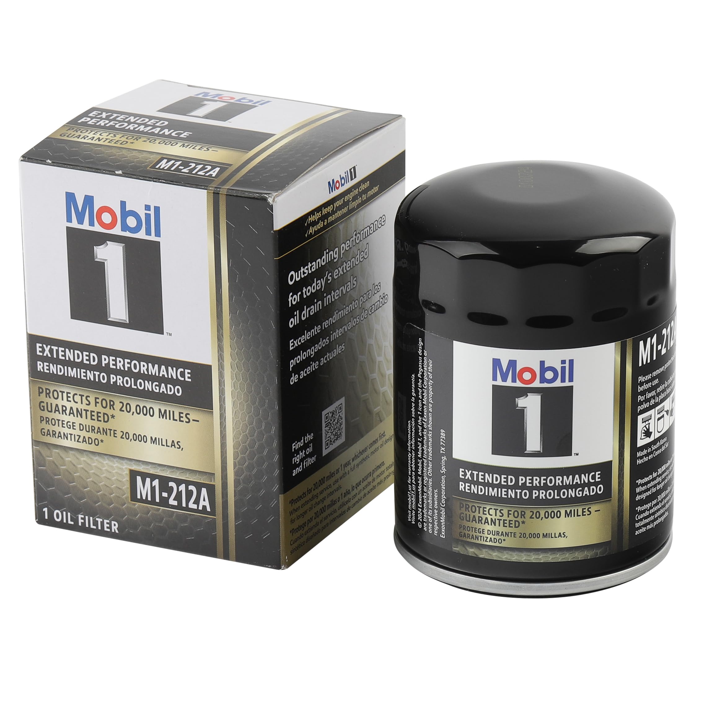 Mobil 1 filtro M1-212 pack frontal mostrando diseño y valor