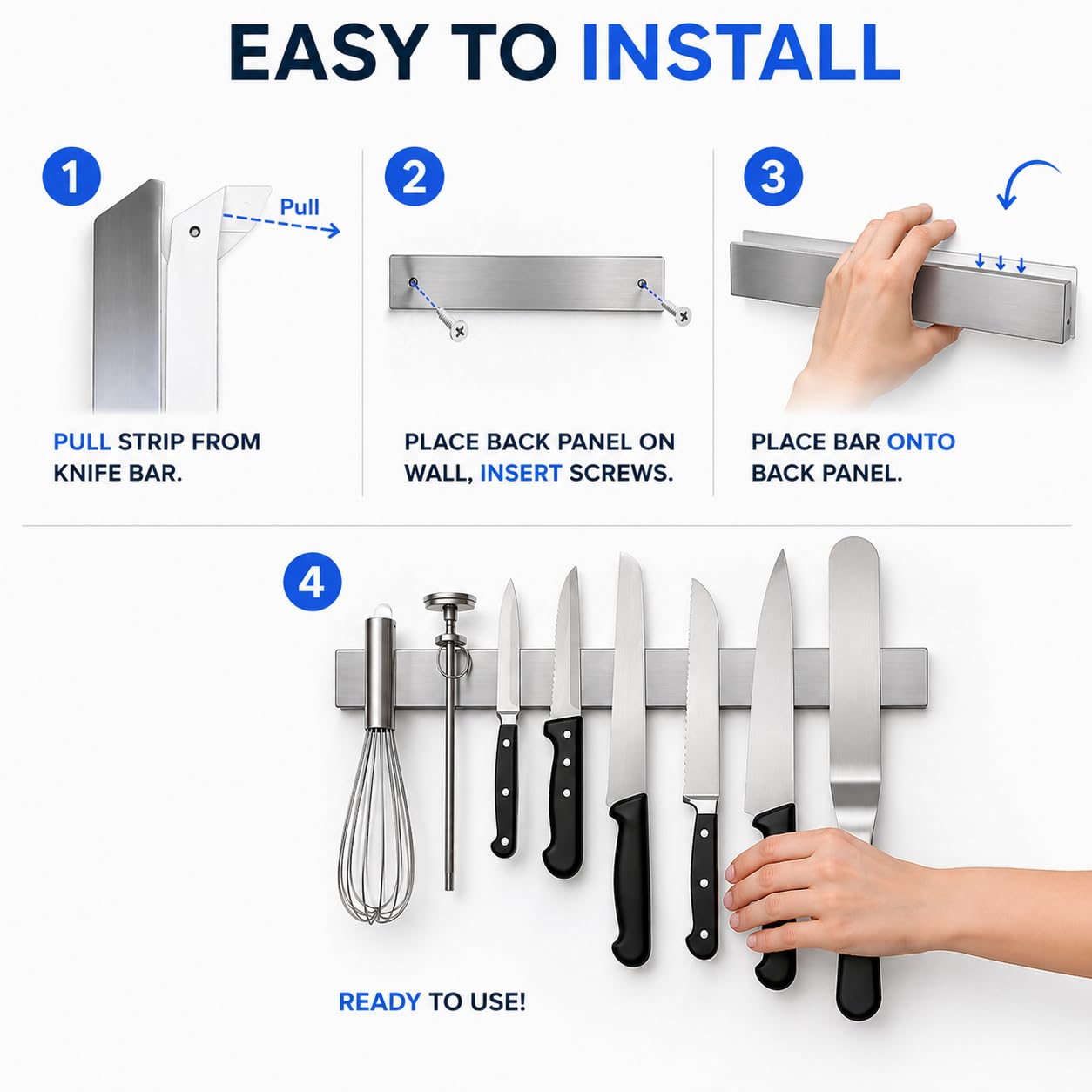Modern Innovations contenido del paquete con herrajes para instalación fácil