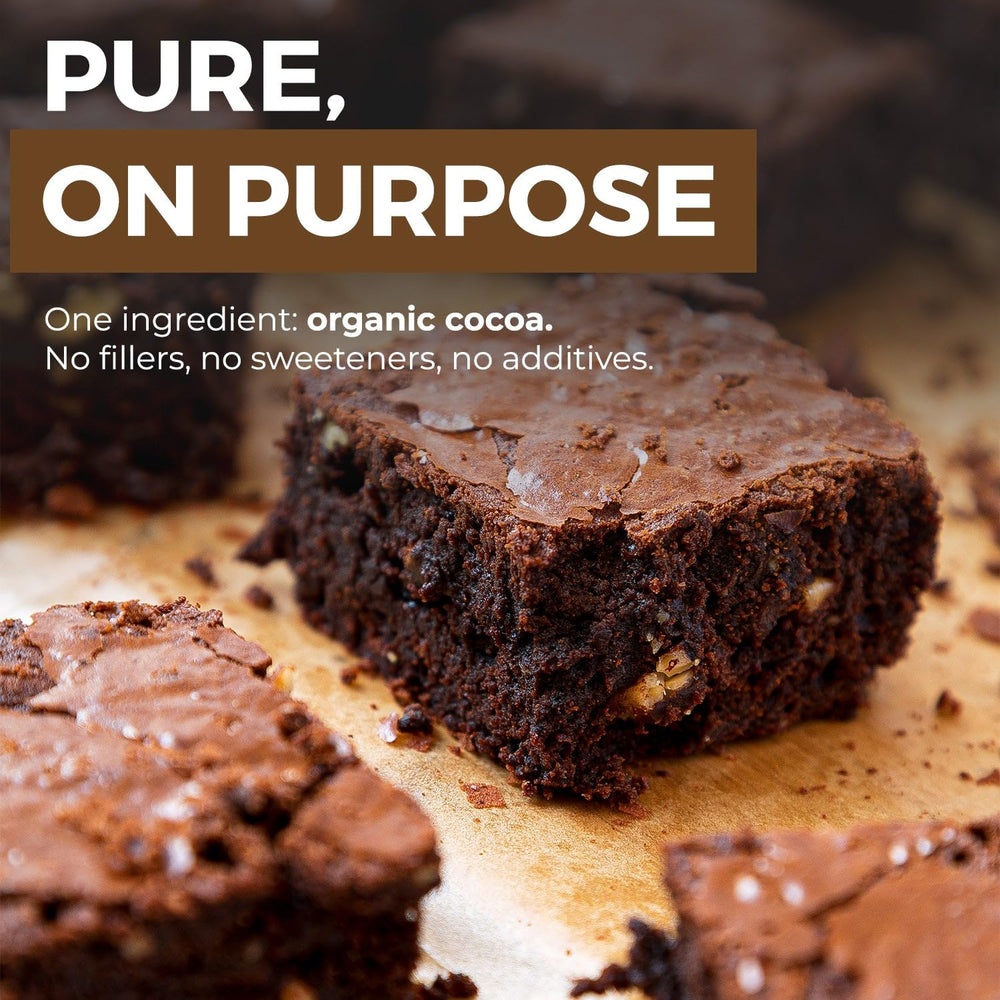 MODERN MOUNTAIN polvo de cacao en primer plano, sin grumos y gran calidad