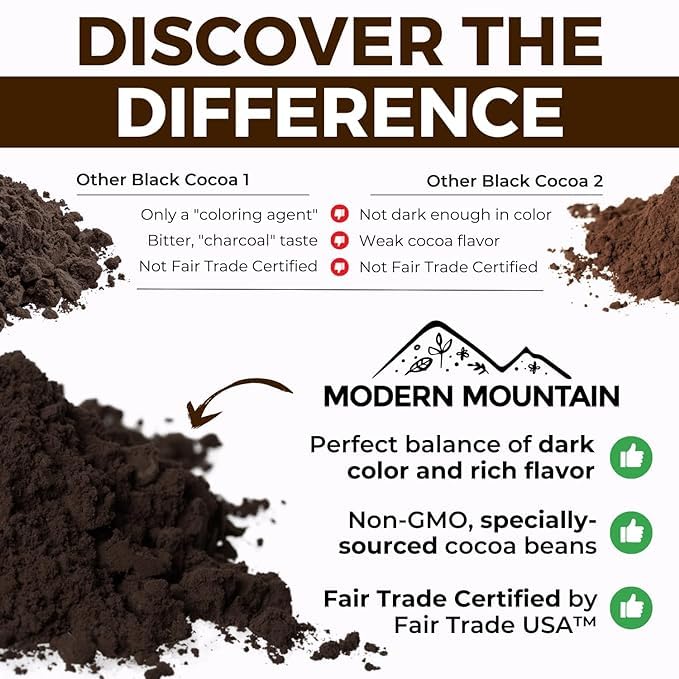 MODERN MOUNTAIN buttercream oscuro con cacao negro, aspecto aterciopelado y color intenso