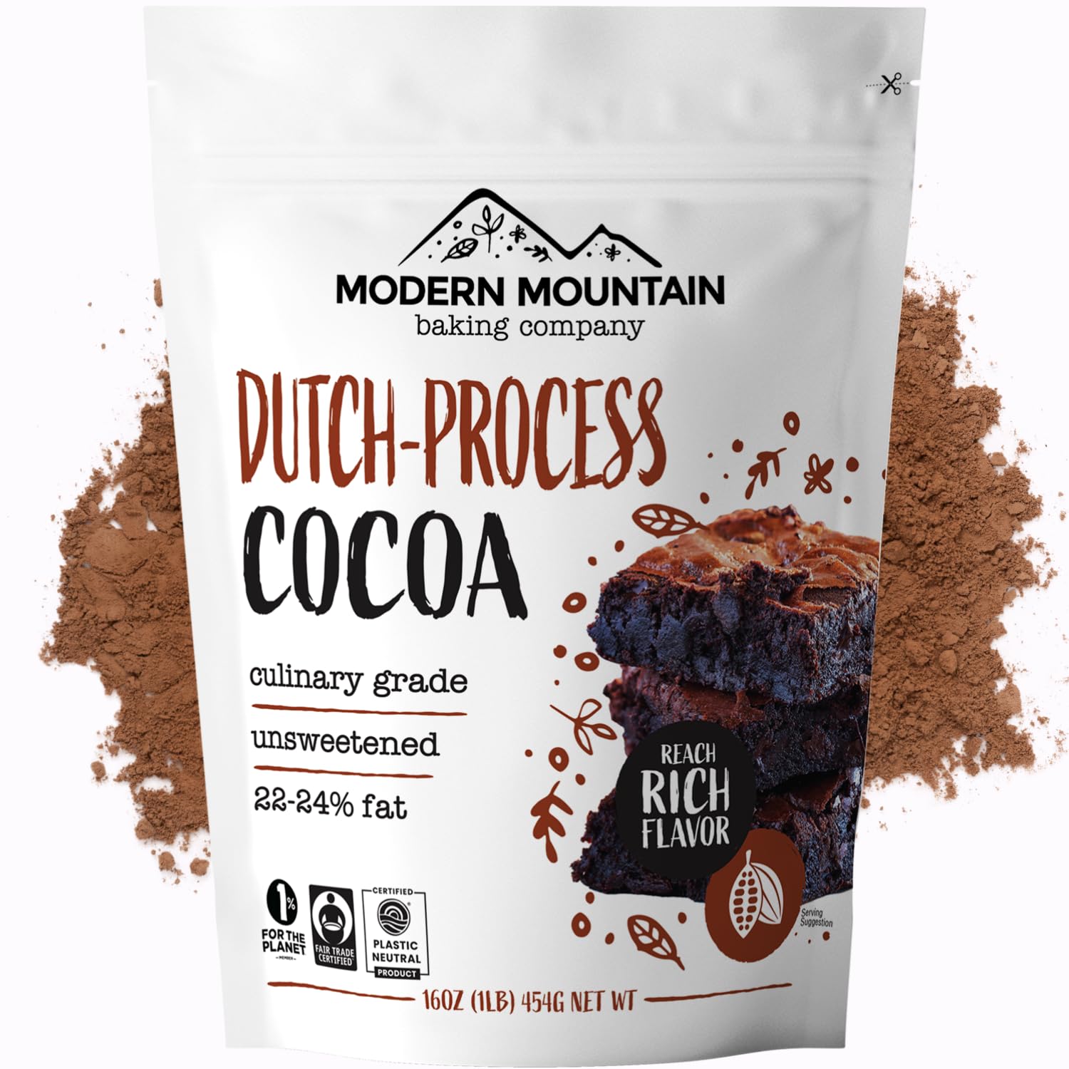 MODERN MOUNTAIN caja frontal del cacao Dutch, presentación clara