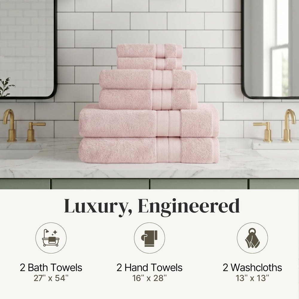 Modern Threads towels styled in bathroom showing cohesive decor upgrade and guest-ready look
