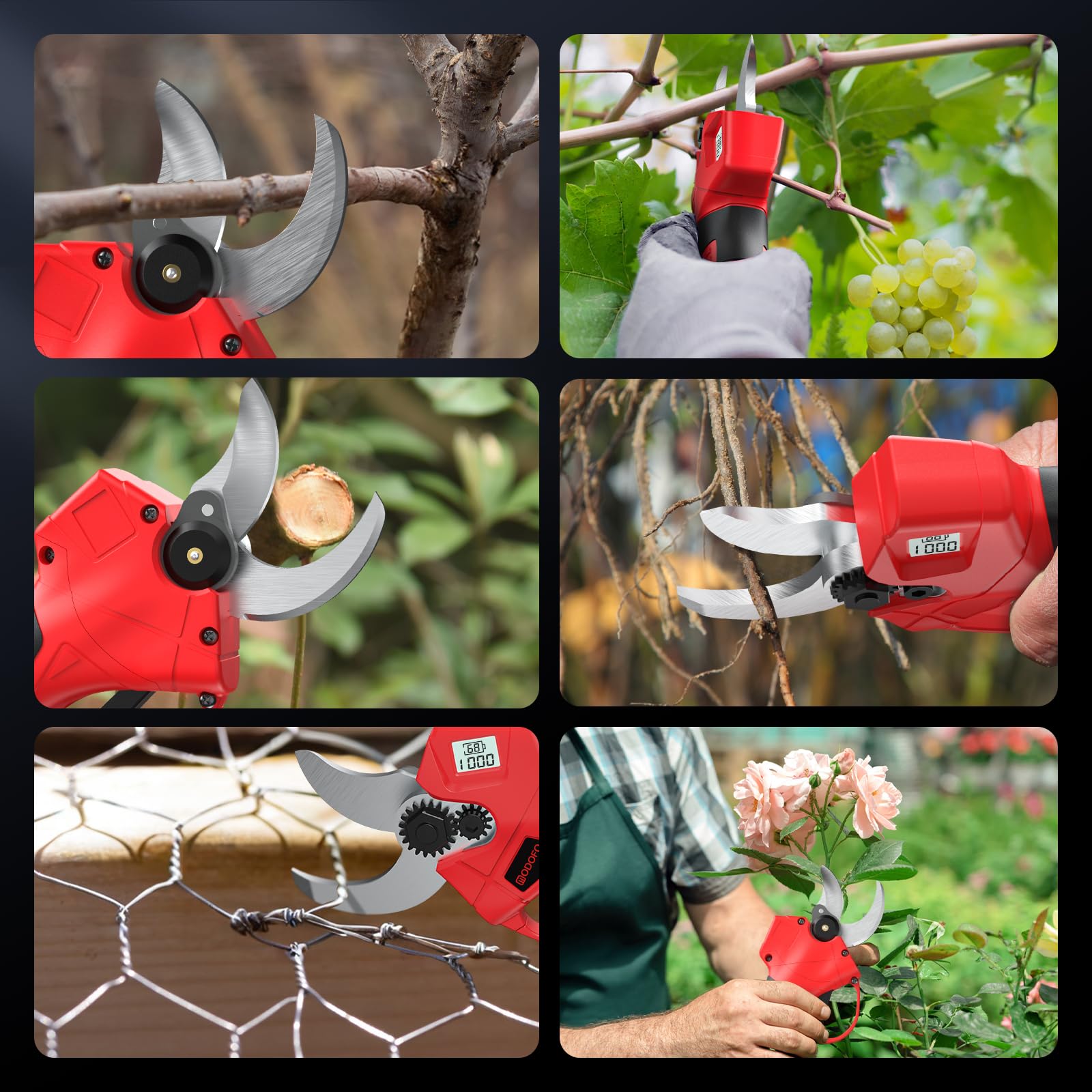 MODOFO pruning shears cutting a branch to speed up garden work