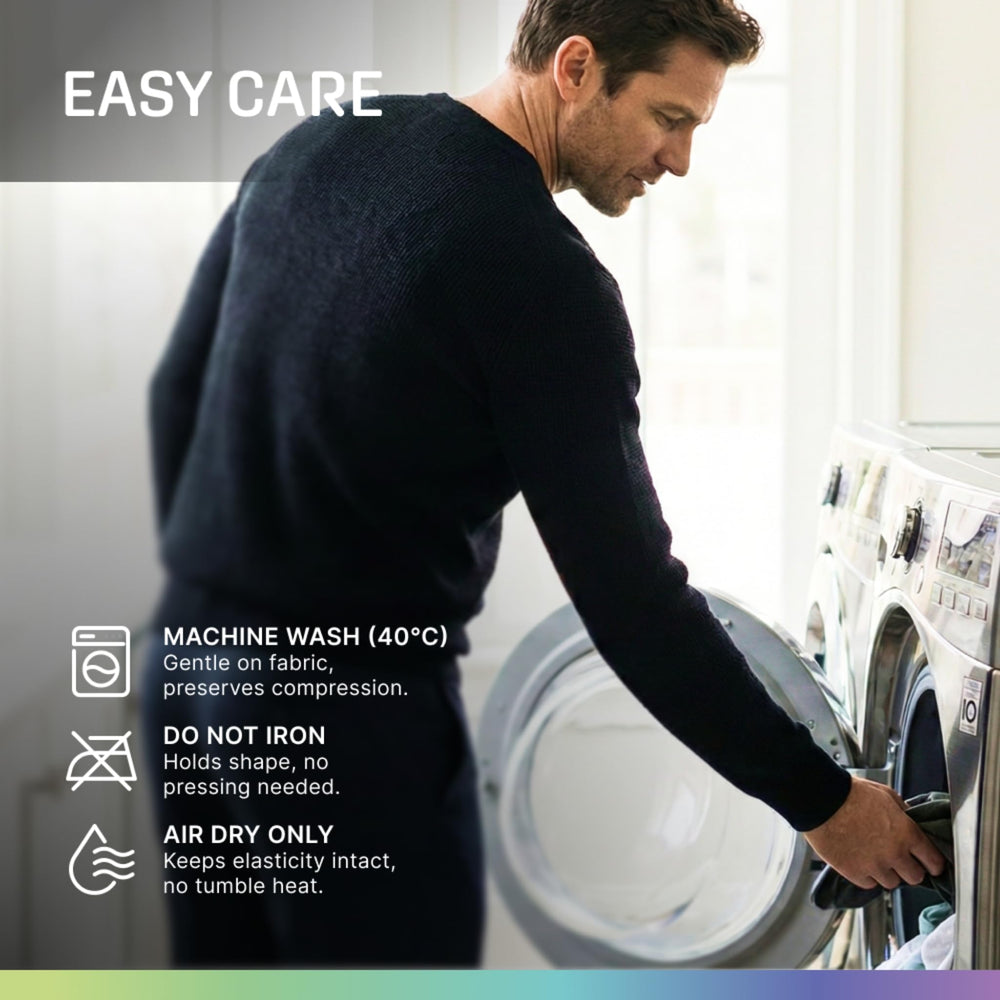 Modvel label and care tag displaying materials and washing tips