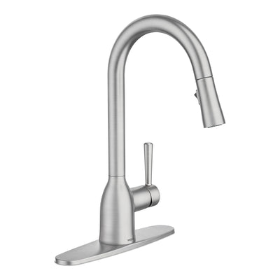 Moen Adler front view Spot Resist Stainless showcasing sleek profile and lasting style