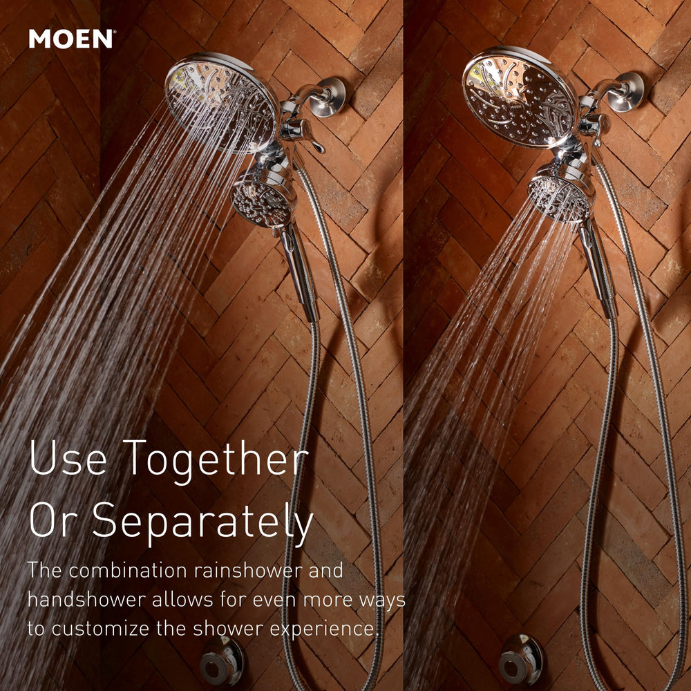 Moen Magnetix magnetic dock demonstrating secure one-handed attachment benefit