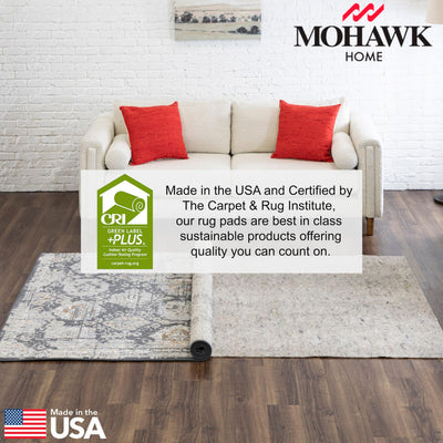 Mohawk Home comparación de grosor 1/4" frente a almohadilla estándar para mayor confort