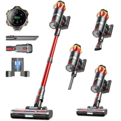 mohomo front view showing red stick vacuum and storage benefit