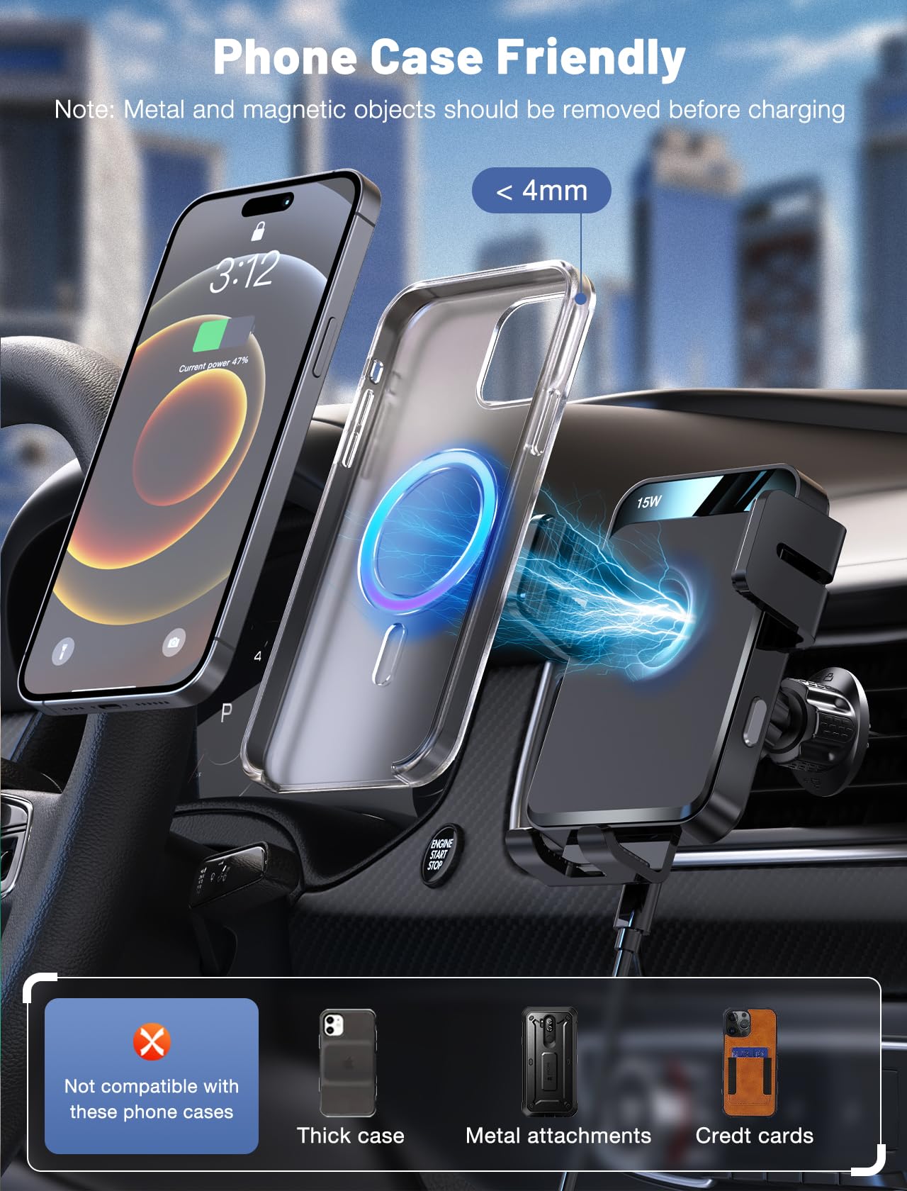 MOKPR etiqueta y puertos mostrando compatibilidad de potencia y necesidad de QC 3.0