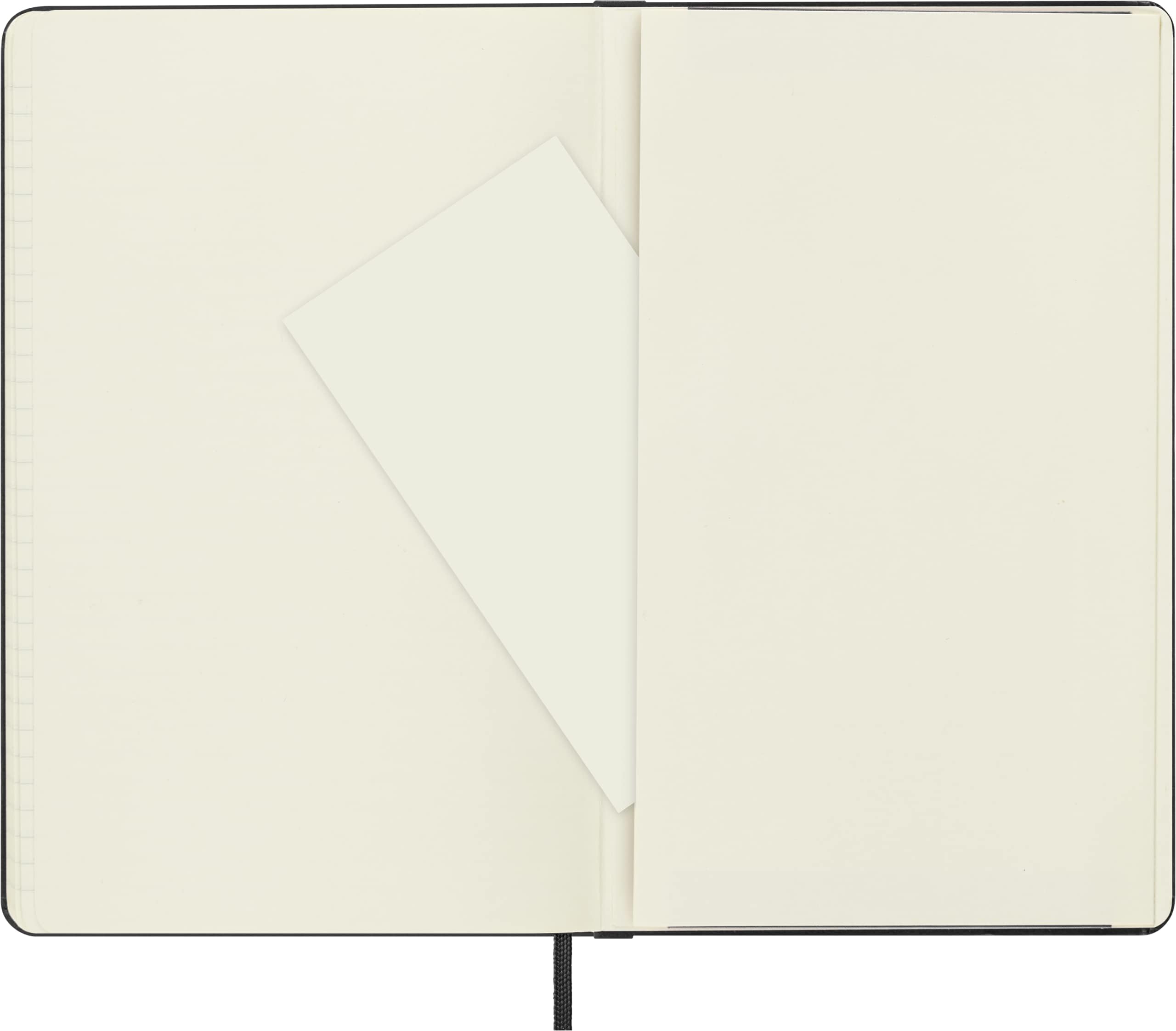 Moleskine comparación de tamaño en mano mostrando su portabilidad