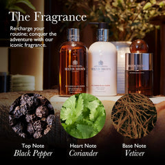 Molton Brown detalle de la etiqueta que destaca formulación vegana y sin parabenos