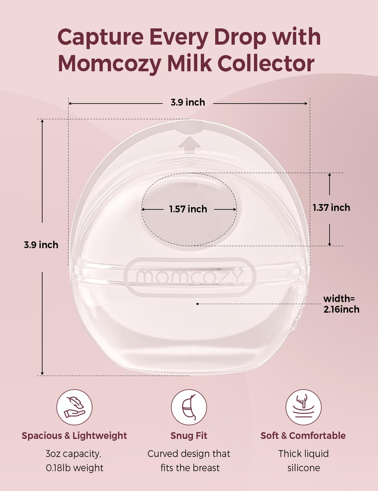 Momcozy colector en uso junto al sujetador para capturar leche eficientemente