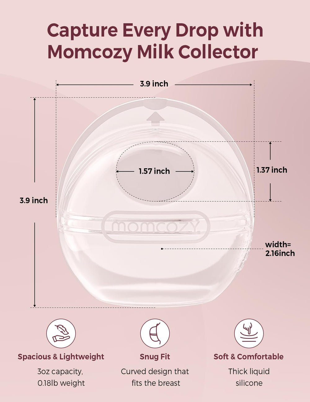Momcozy colector en uso junto al sujetador para capturar leche eficientemente