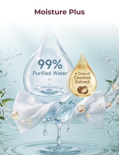 Momcozy etiqueta de ingredientes destaca 99% agua purificada y fórmula limpia