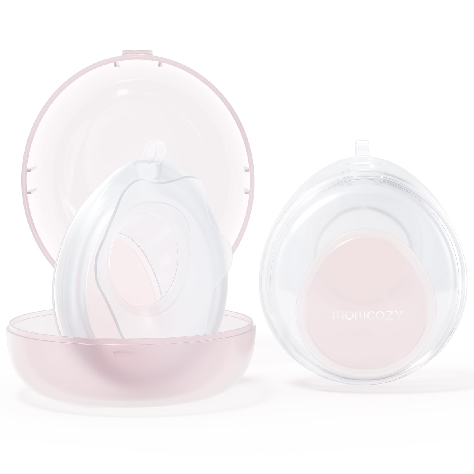 Momcozy vista frontal del conjunto y caja, solución discreta para fugas