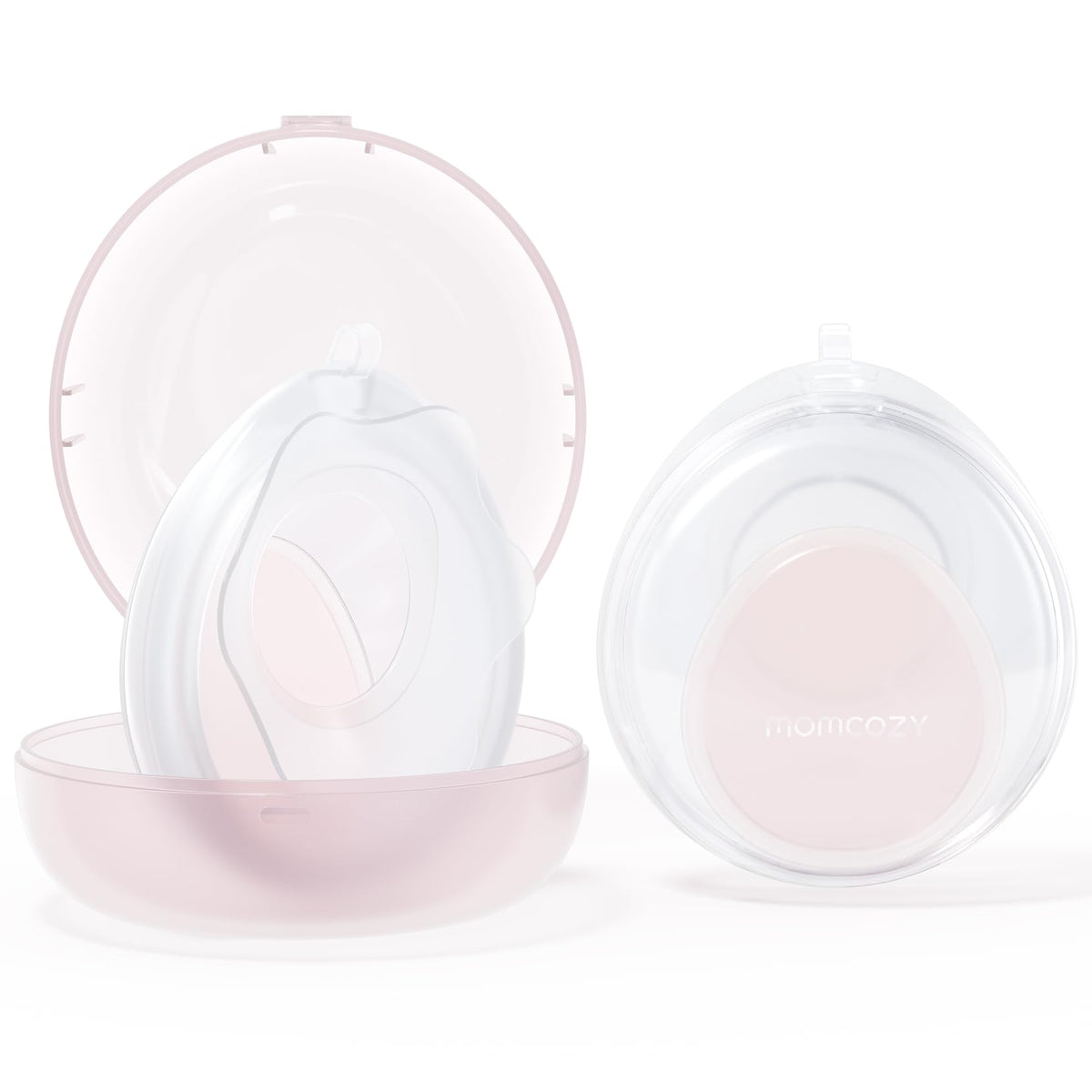 Momcozy vista frontal del conjunto y caja, solución discreta para fugas