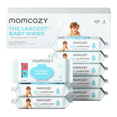Momcozy paquete frontal mostrando diseño y cantidad, conservación de humedad