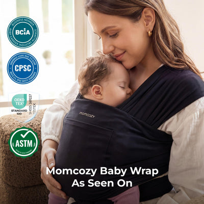 Momcozy lifestyle image on a walk demonstrating hands-free mobility