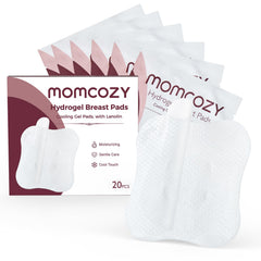 Momcozy empaque frontal mostrando 20 parches para alivio refrescante
