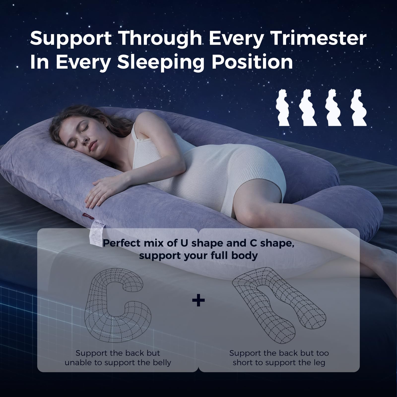 Momcozy folded pillow used for reading and TV with supportive backrest