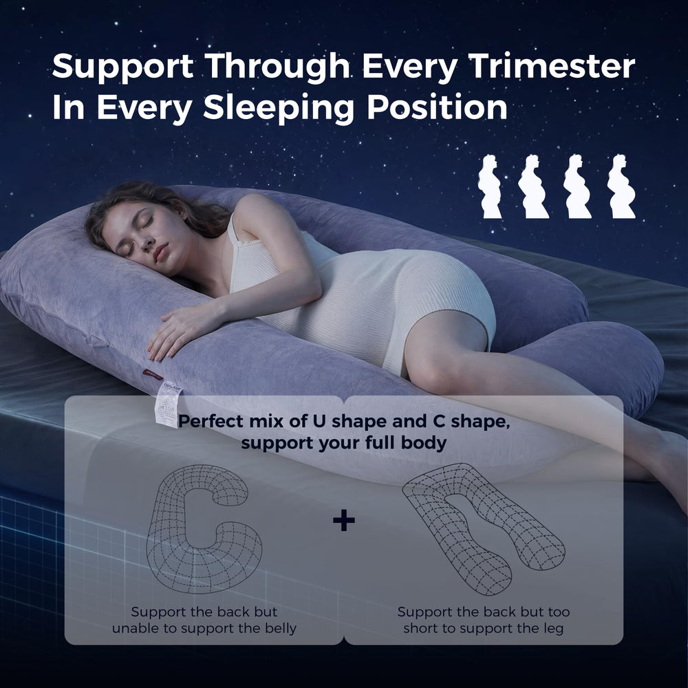 Momcozy folded pillow used for reading and TV with supportive backrest
