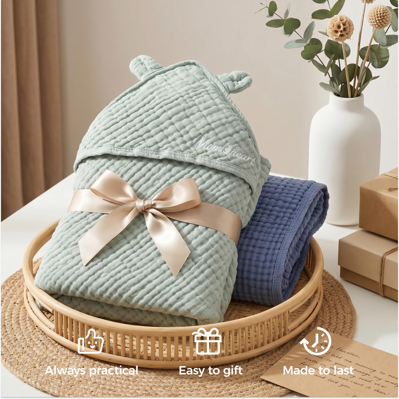 Momcozy toalla envuelta lista para regalo, opción práctica