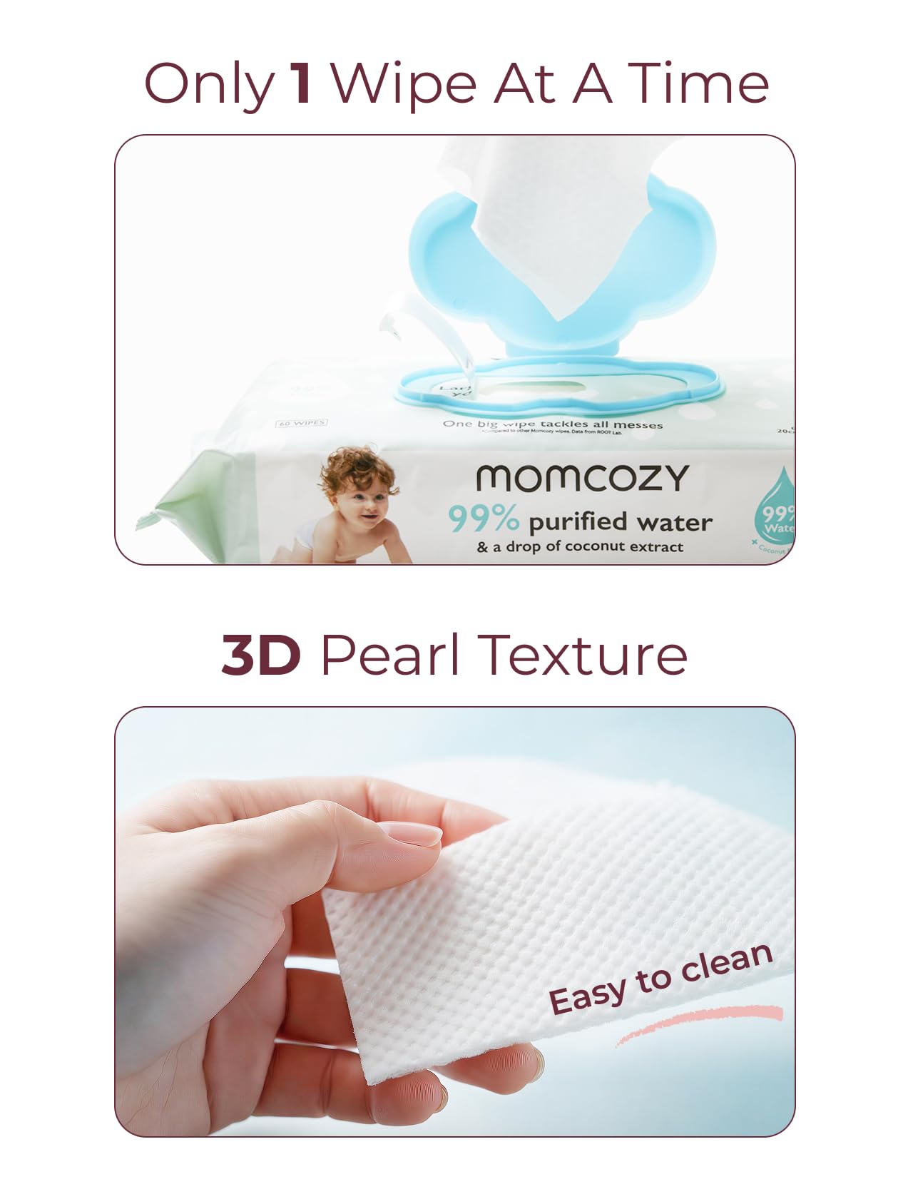 Momcozy primer plano del extracto de coco aporta hidratación natural