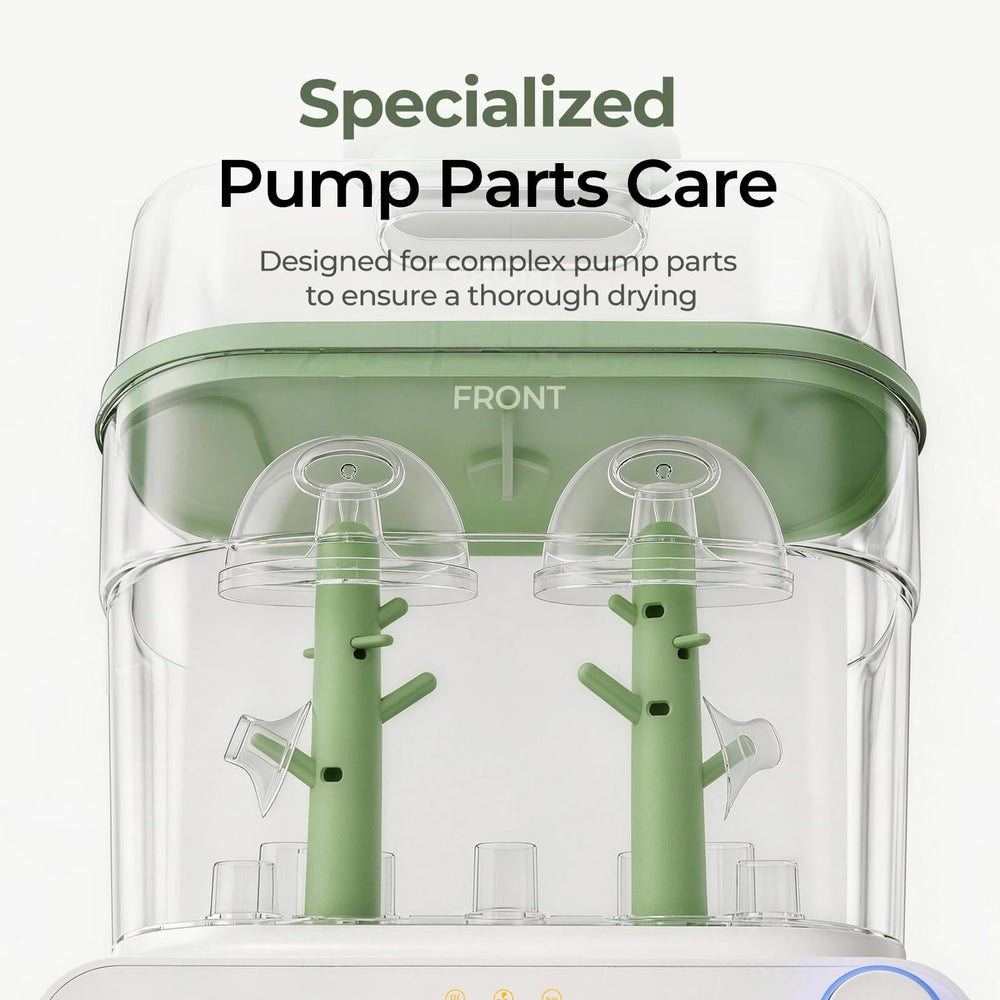 Momcozy soporte para piezas de extractor mostrando su sujeción segura
