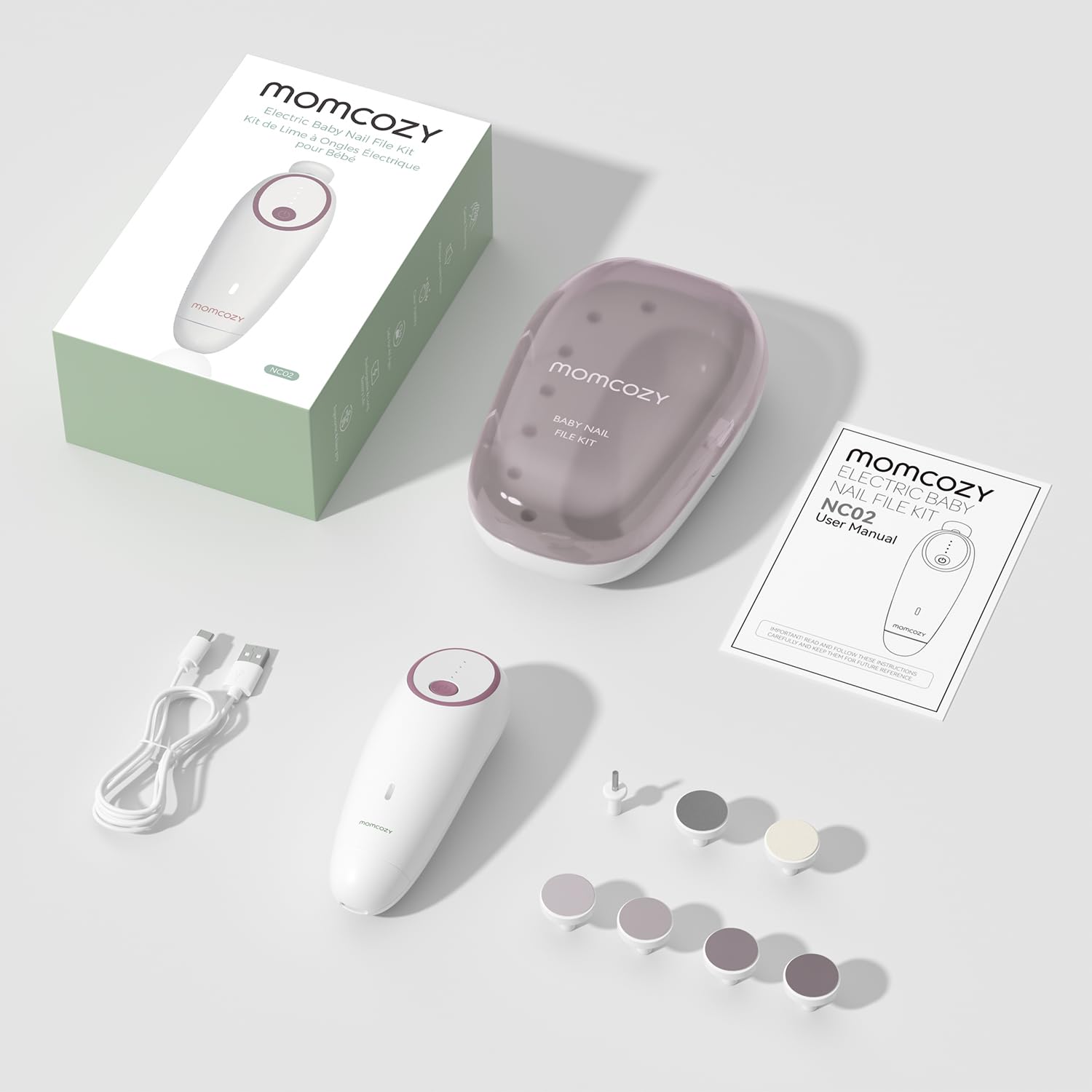 Momcozy comparación de tamaño en una mano para mostrar escala portátil