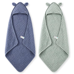 Momcozy toalla con capucha frontal mostrando tamaño y suavidad