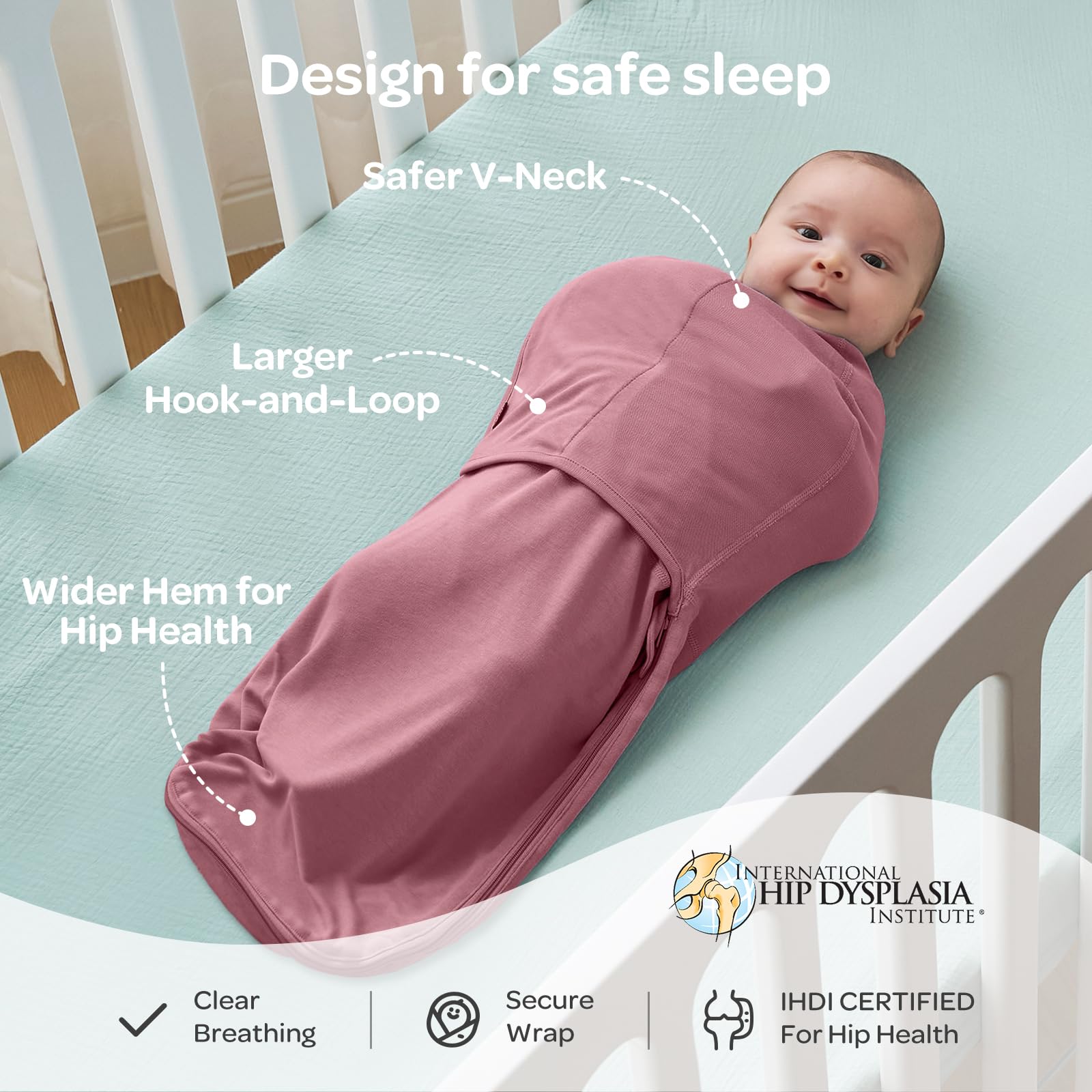 Momcozy detalle del velcro silencioso que ajusta sin despertar al bebé