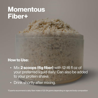 Momentous Fiber+ añadido a una receta en cocina, sin sabor para uso versátil