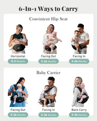 MOMTORY close-up of hip seat detail highlighting ergonomic support for comfortable baby seating