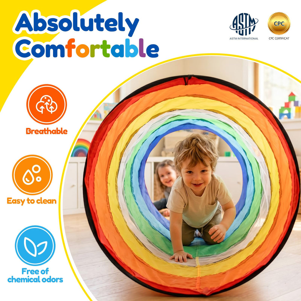 Moncoland collapsed tunnel folded flat for compact easy storage