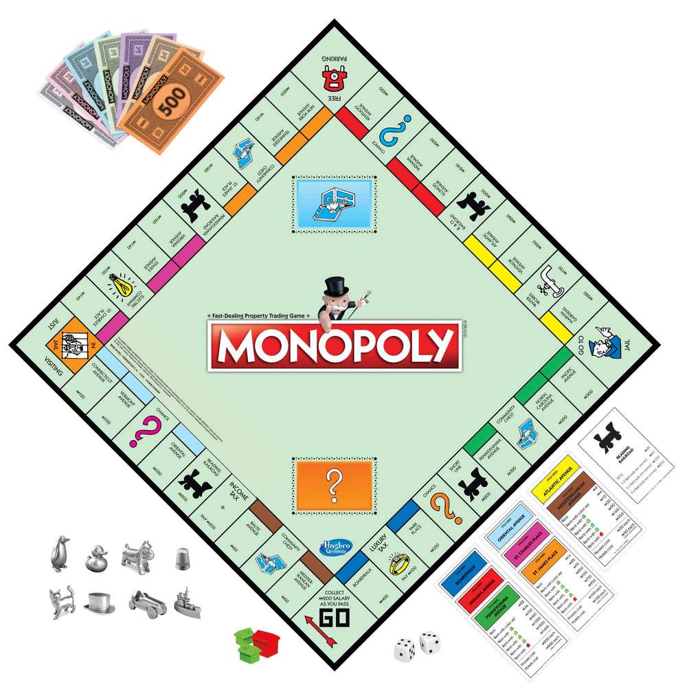 Monopoly fichas detalladas con formas icónicas, personalizan cada partida