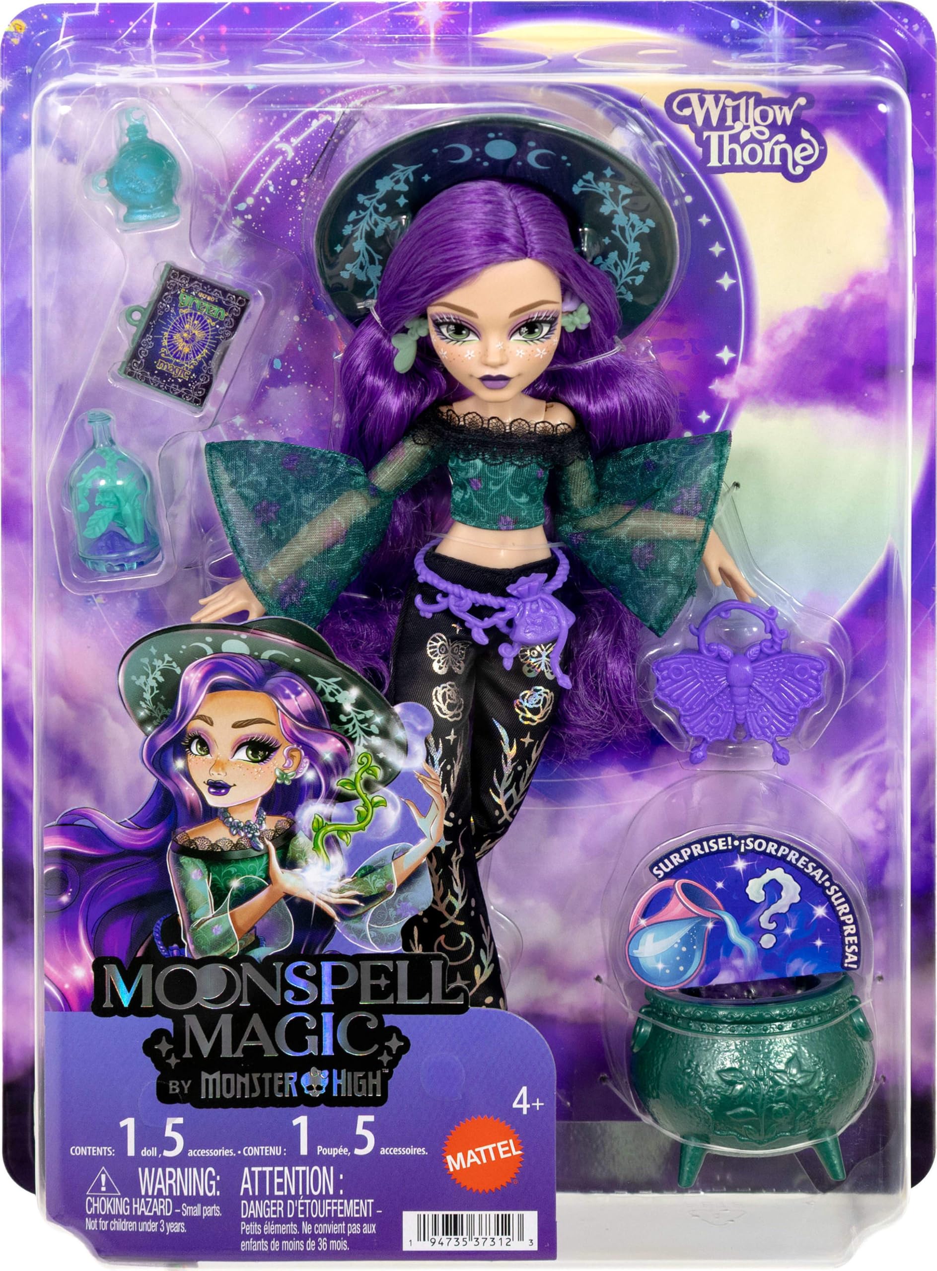 Monster High comparación de talla de Willow Thorne junto a otras muñecas para referencia