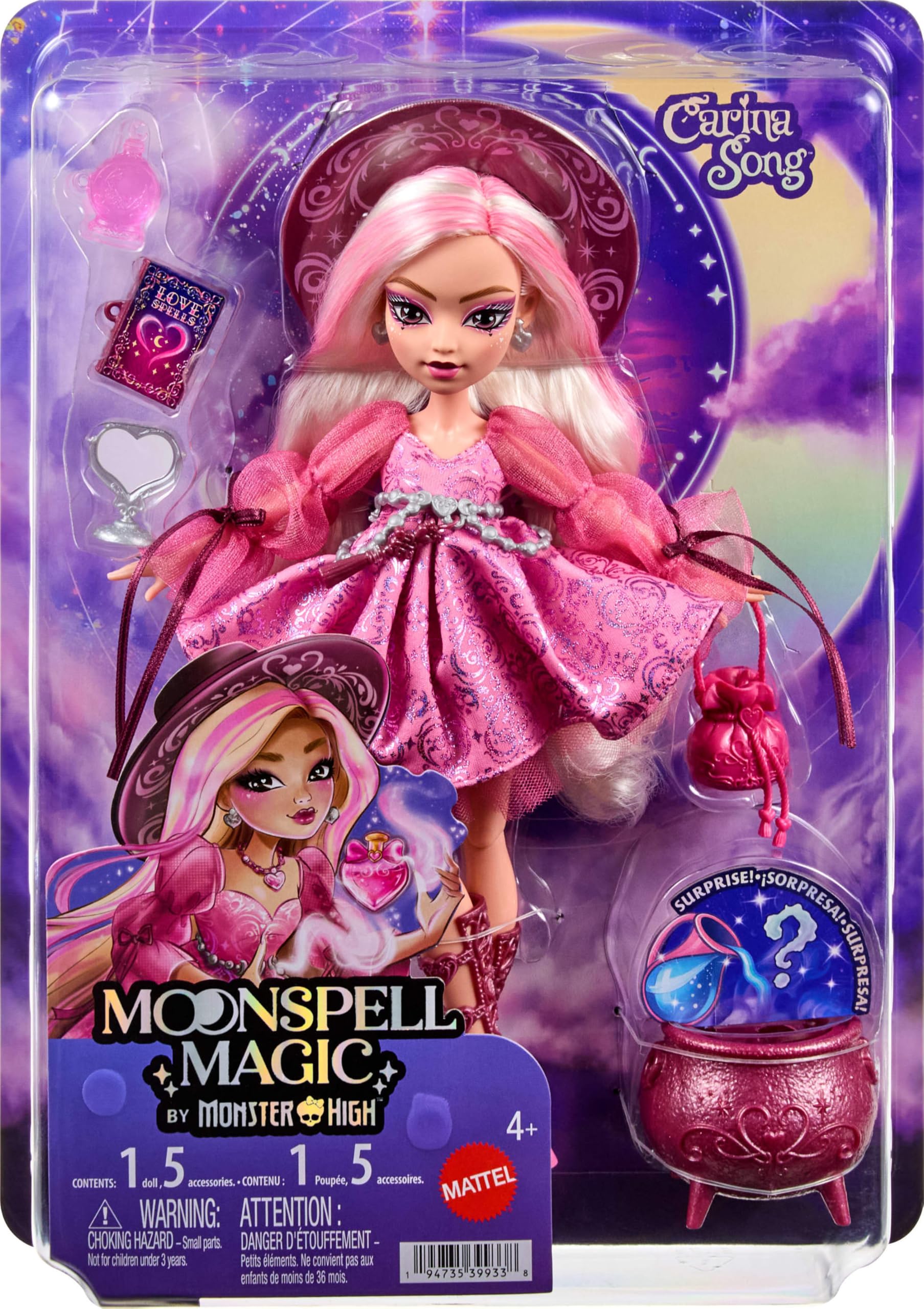 Monster High Carina Song junto a una regla para comparar tamaño y escala de la muñeca