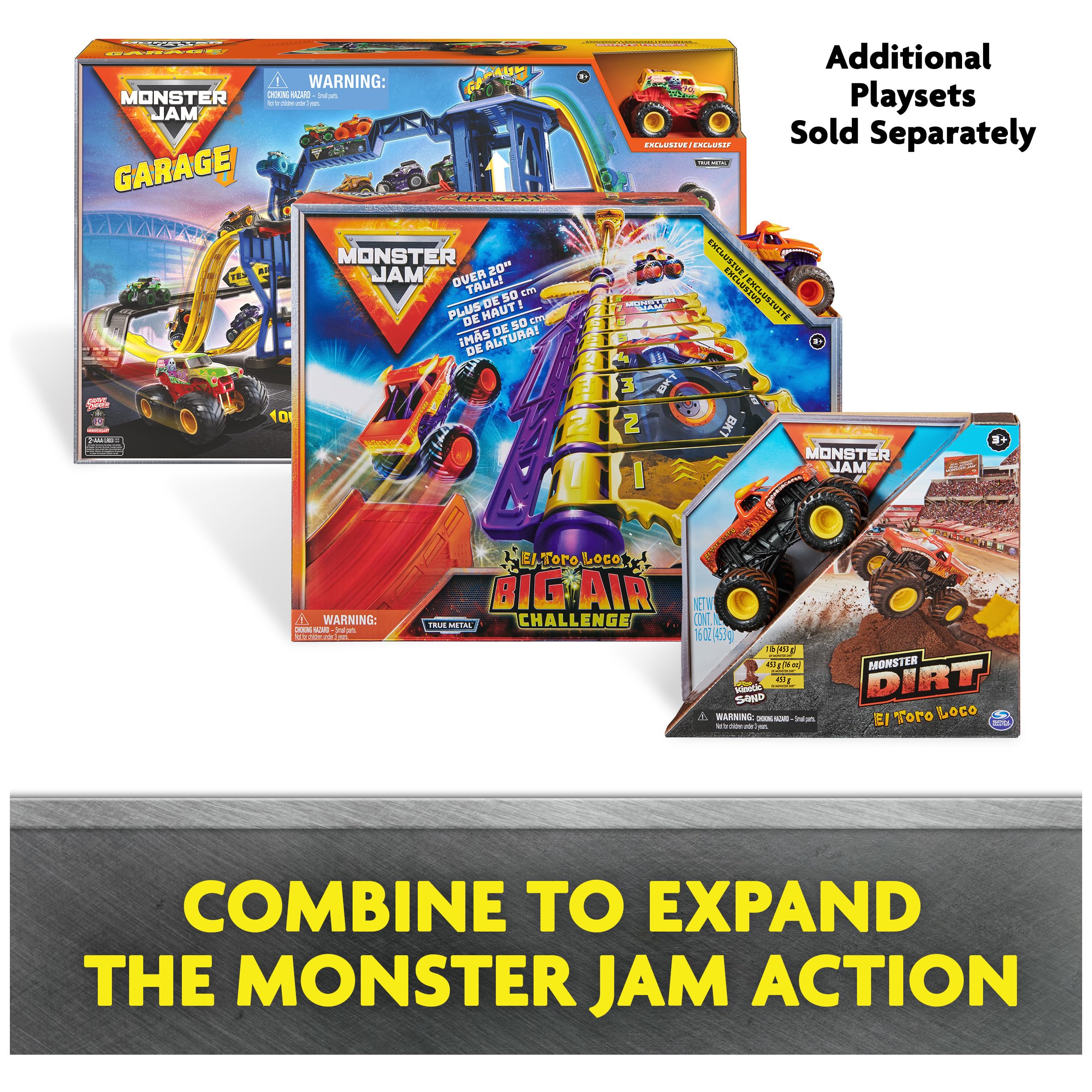 Monster Jam camiones en pista simulada para juego de acción emocionante