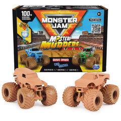 Monster Jam vista frontal del pack mostrando dos camiones y sorpresa coleccionable
