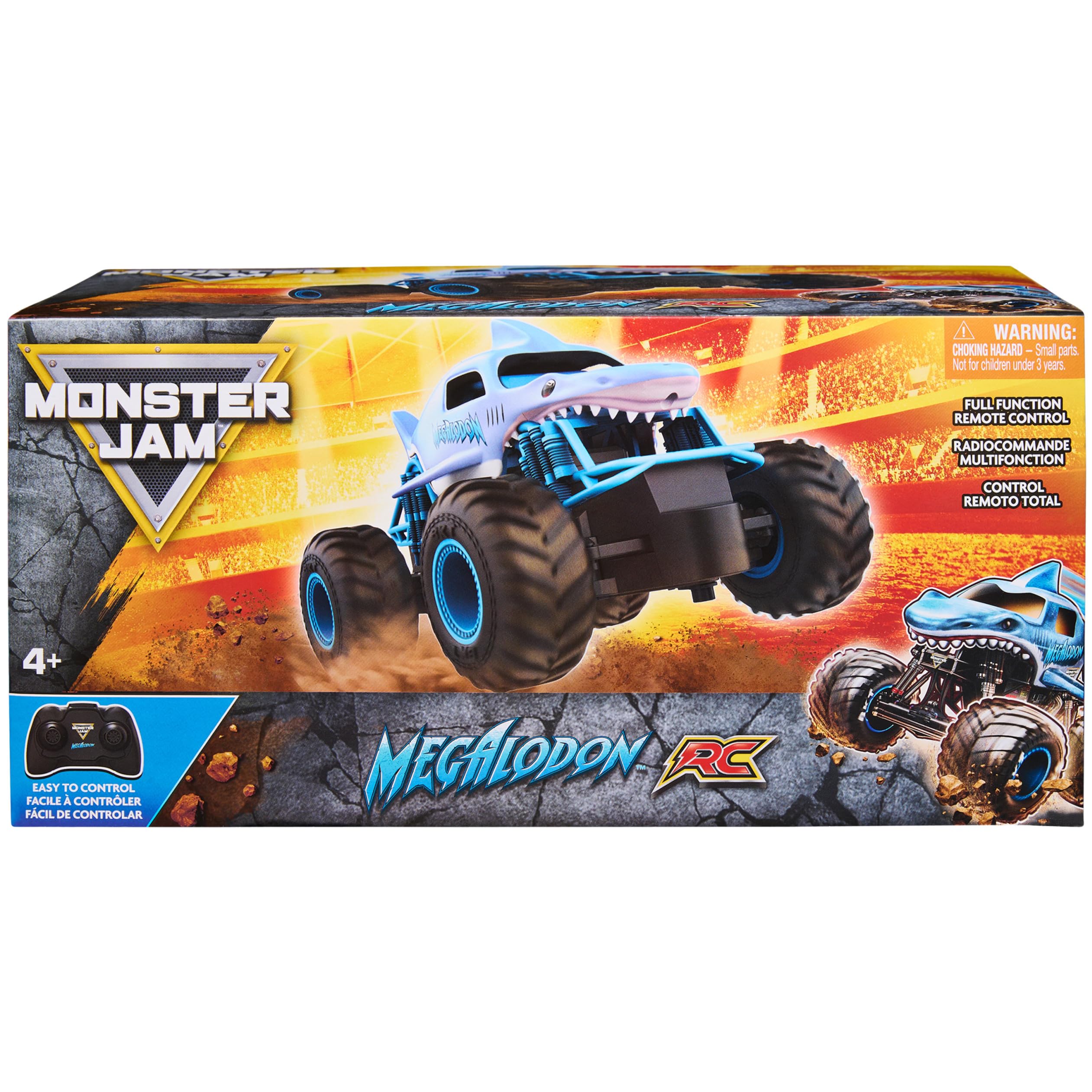 Monster Jam Megalodon detalle de llanta BKT para mejor tracción