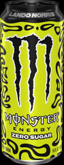 Monster Lando Norris being poured with visible carbonation, showing refreshing texture and energizing lift