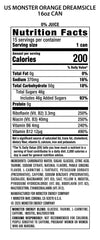 Monster lata de 16 oz en mano para comparar tamaño y porción generosa